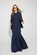 Vestido de crep con volante