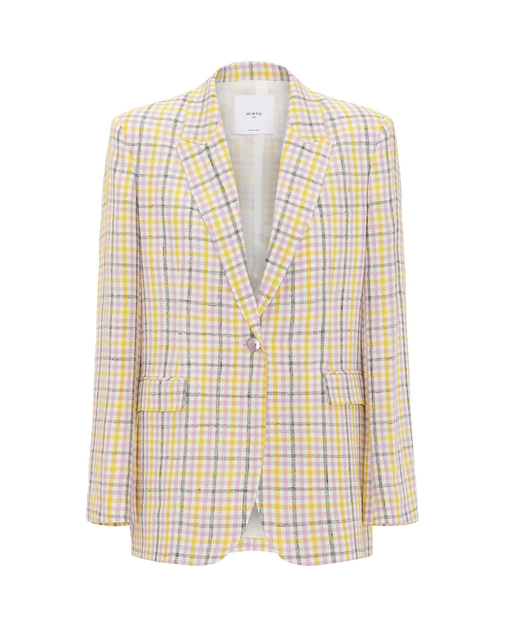Chaqueta sastre cuadros malva y amarillo