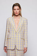 Chaqueta sastre cuadros malva y amarillo