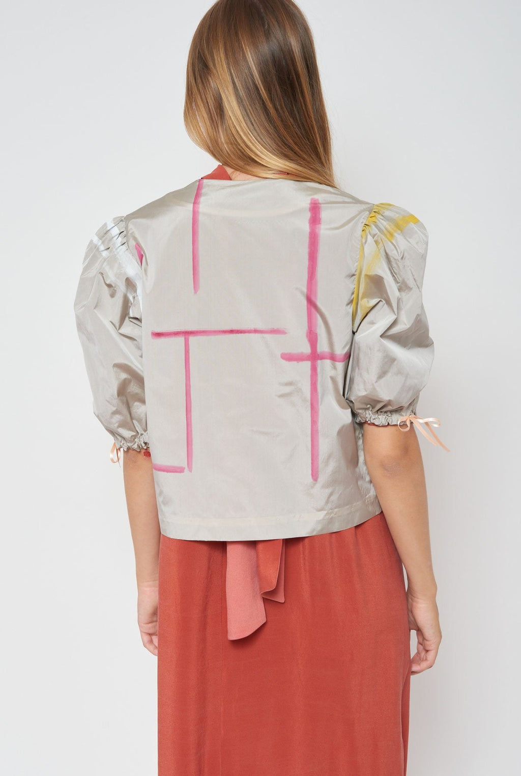 Chaqueta Trazos Pintados Gris