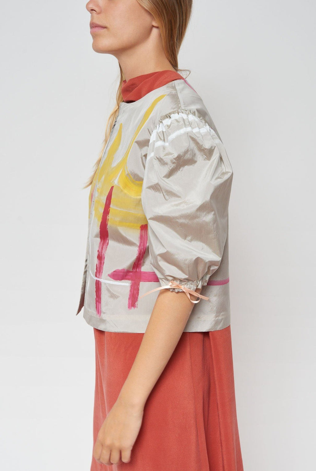 Chaqueta Trazos Pintados Gris