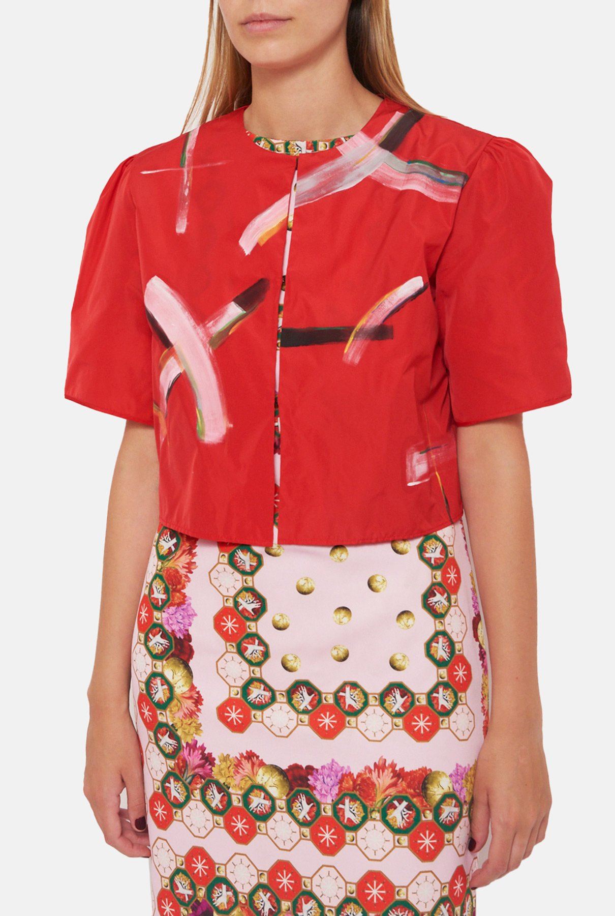 Chaqueta Trazos Pintados Roja