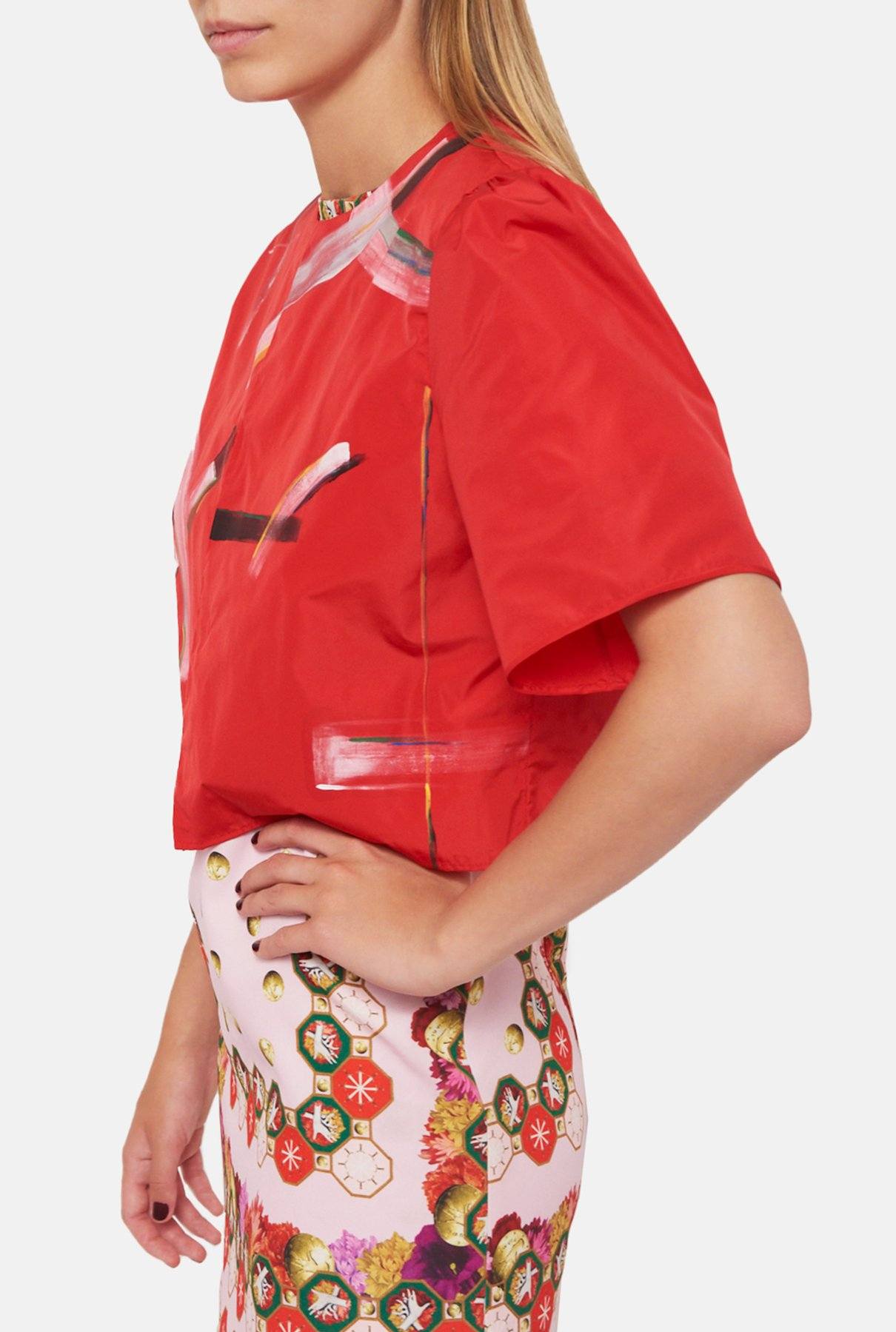 Chaqueta Trazos Pintados Roja