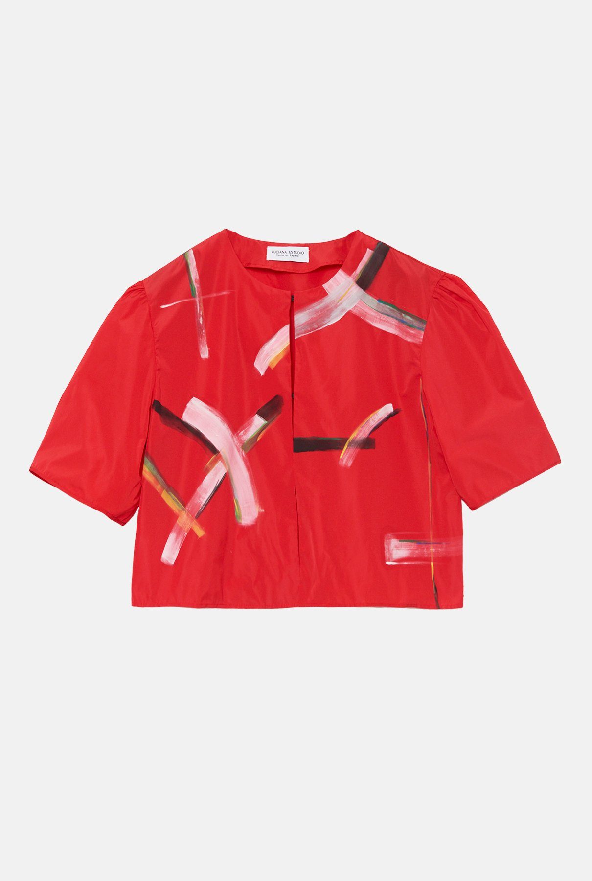 Chaqueta Trazos Pintados Roja