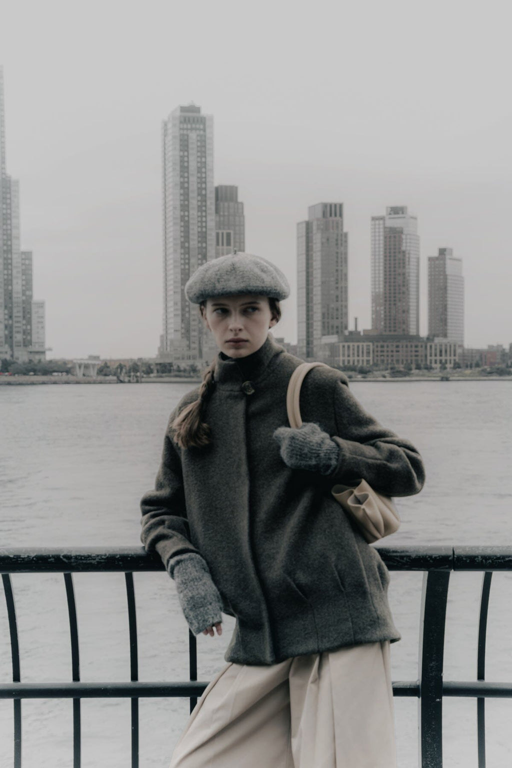Chaquetón Eva lana cocida verde