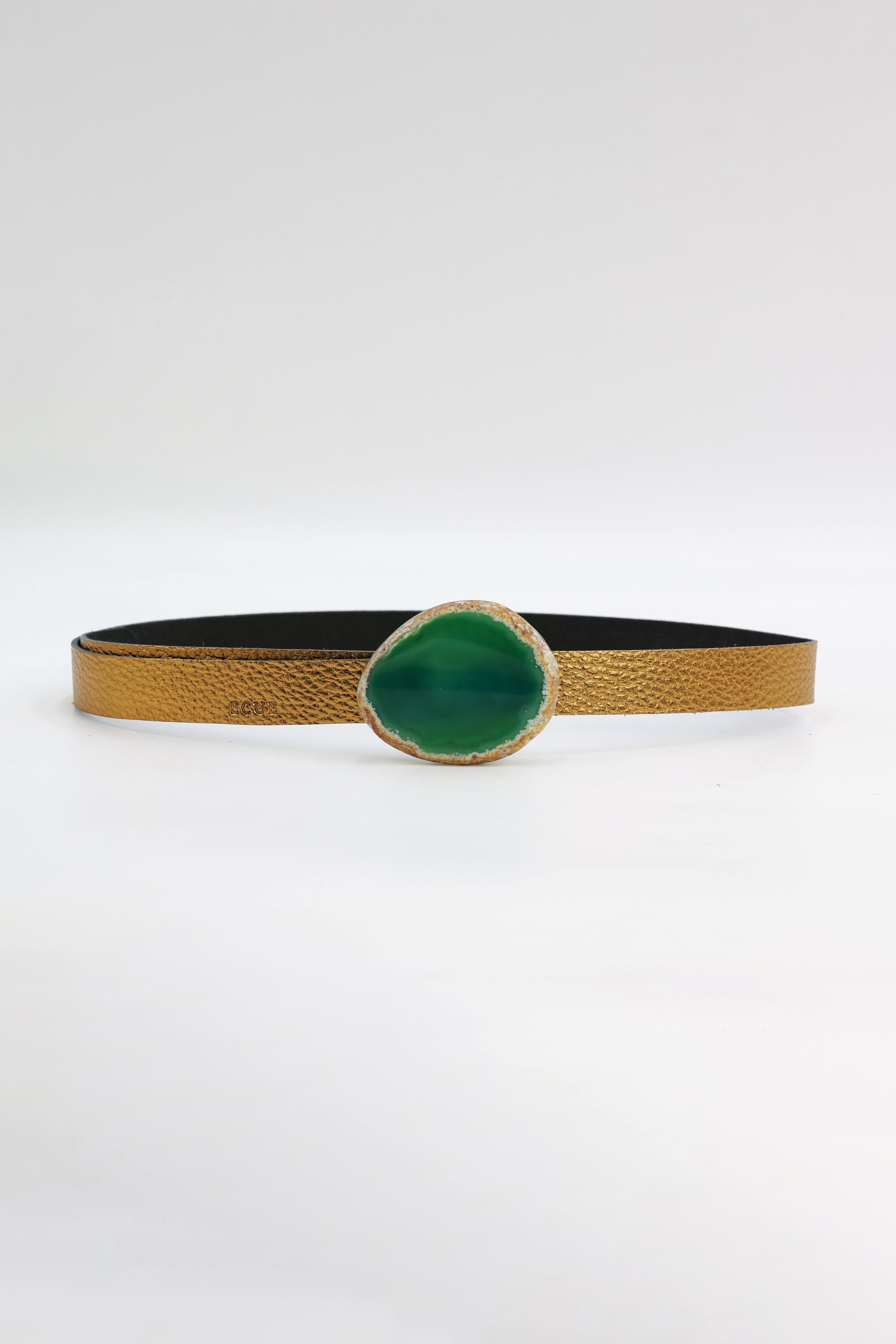 Cinturón Mezzo Dorado - Ágata Verde