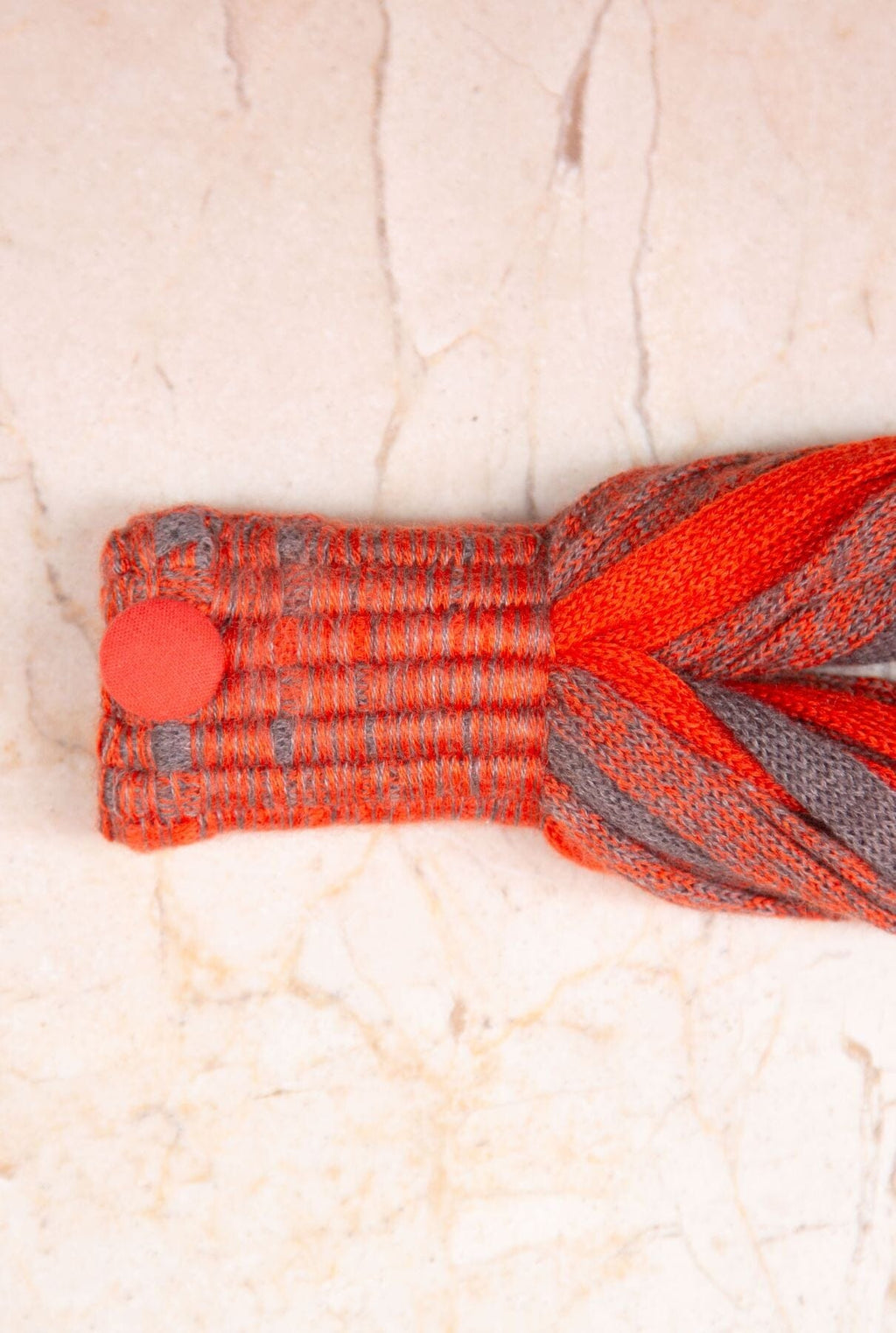 COLLAR CASHMERE/ SEDA NARANJA/ MARRÓN GRIS