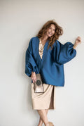 GRETA CHAQUETA CUADRADA AZUL
