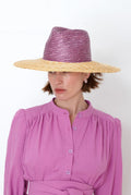 Sombrero copa morada ala natural