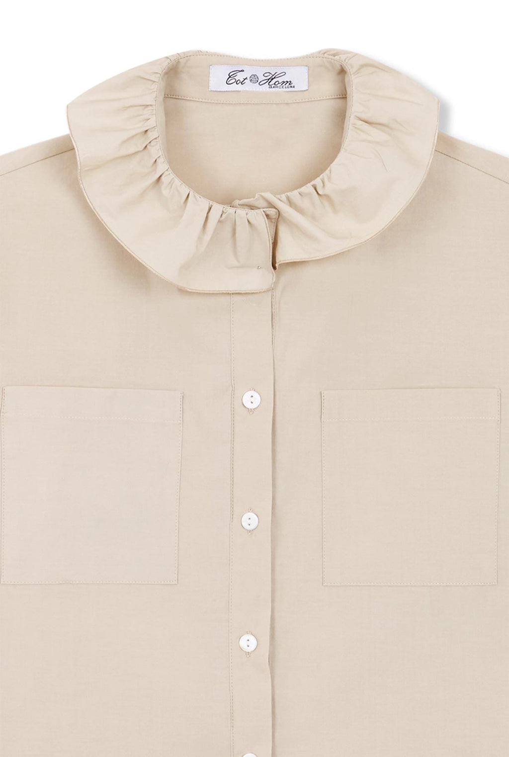 Cotton blouse with ruffle collar
