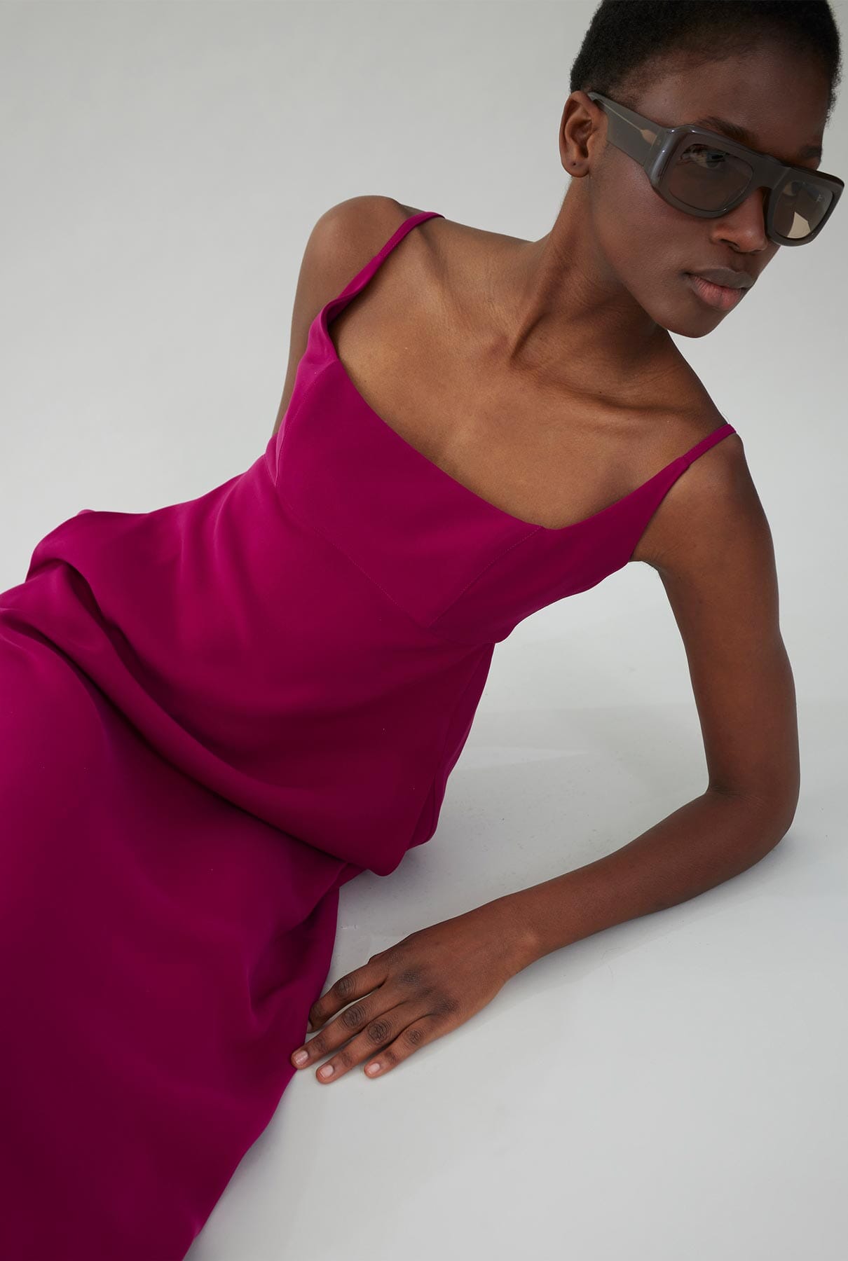 Cotton dress with straps and half-layer skirt