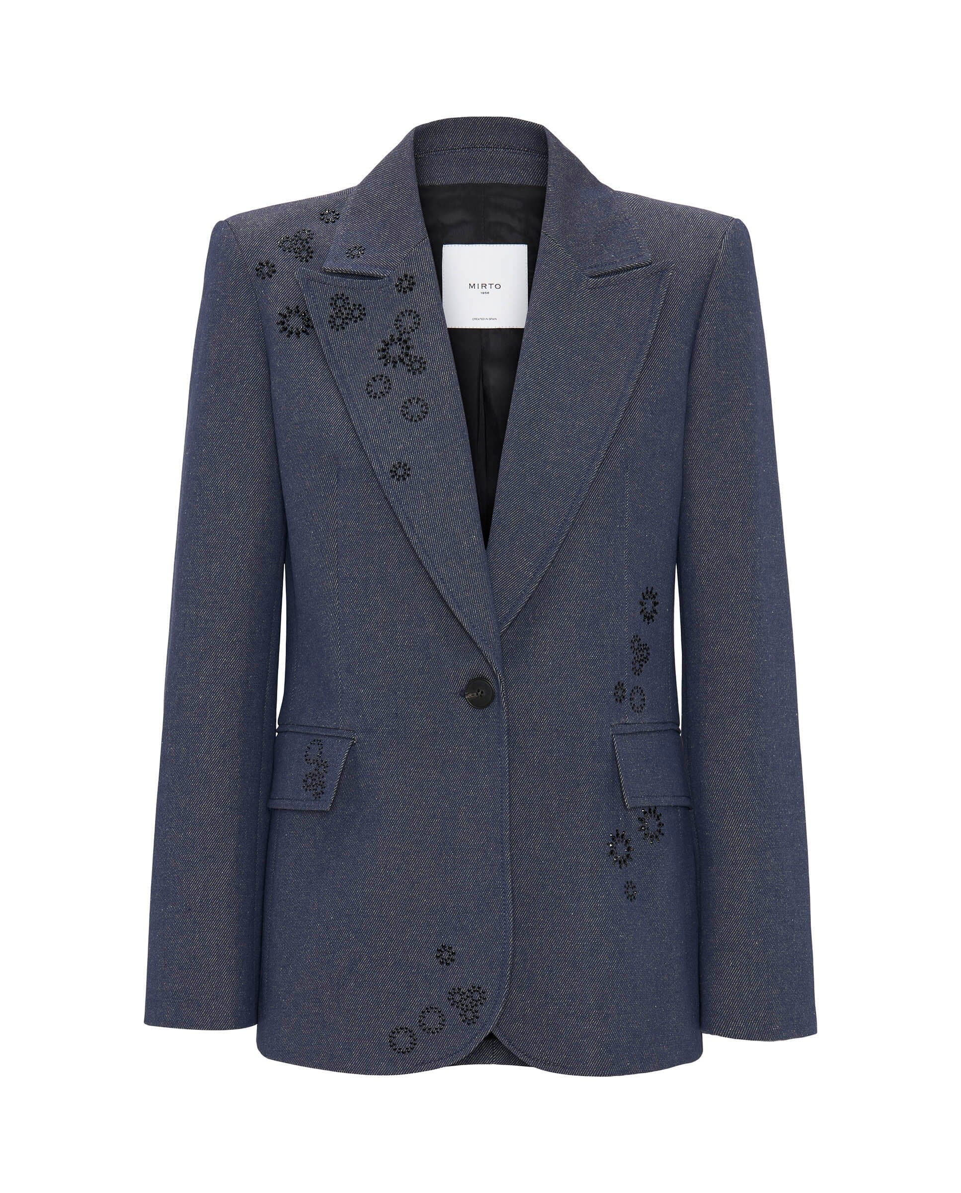 Blazer denim con aplicaciones