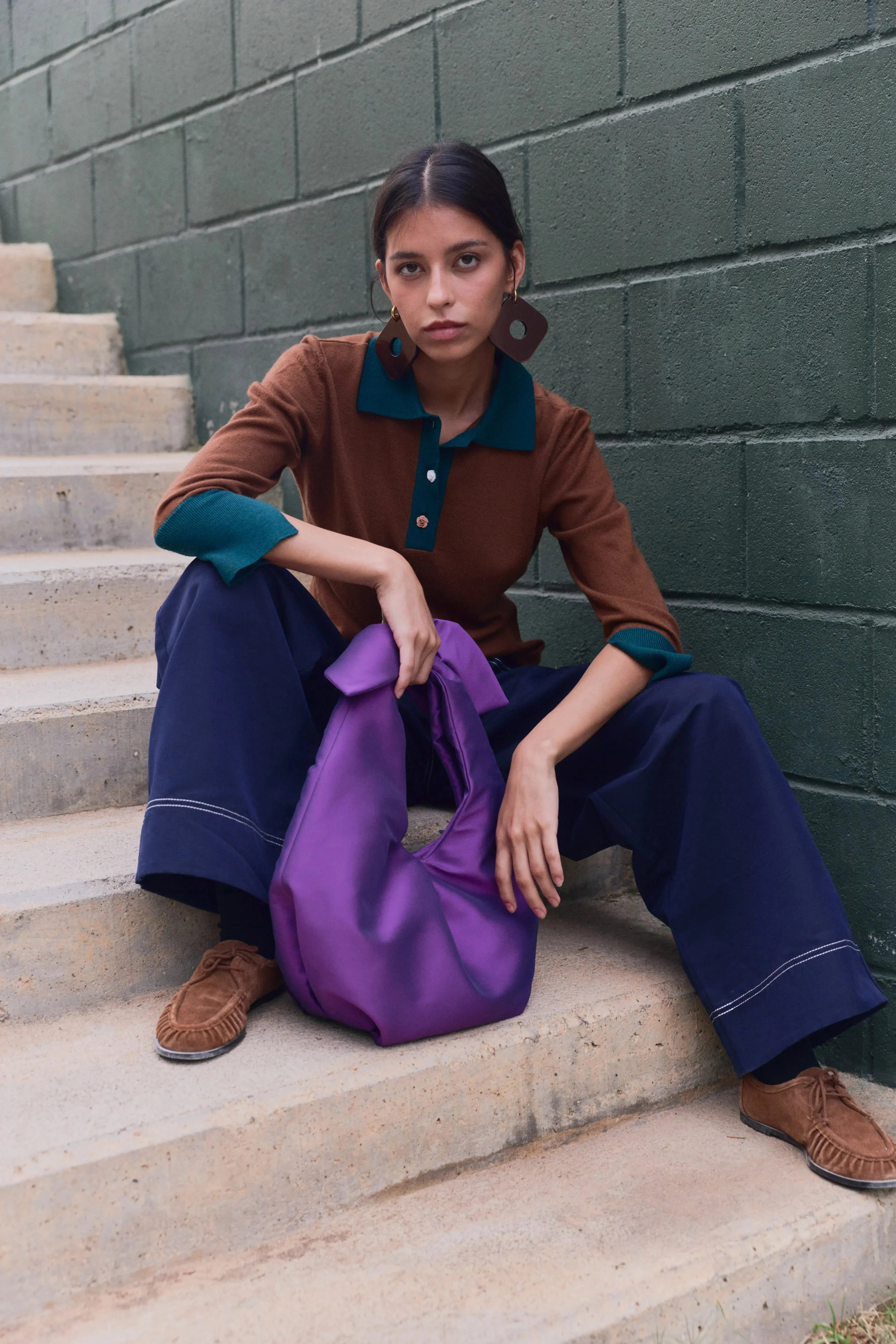 Emily Cashmere blend Polo Brown