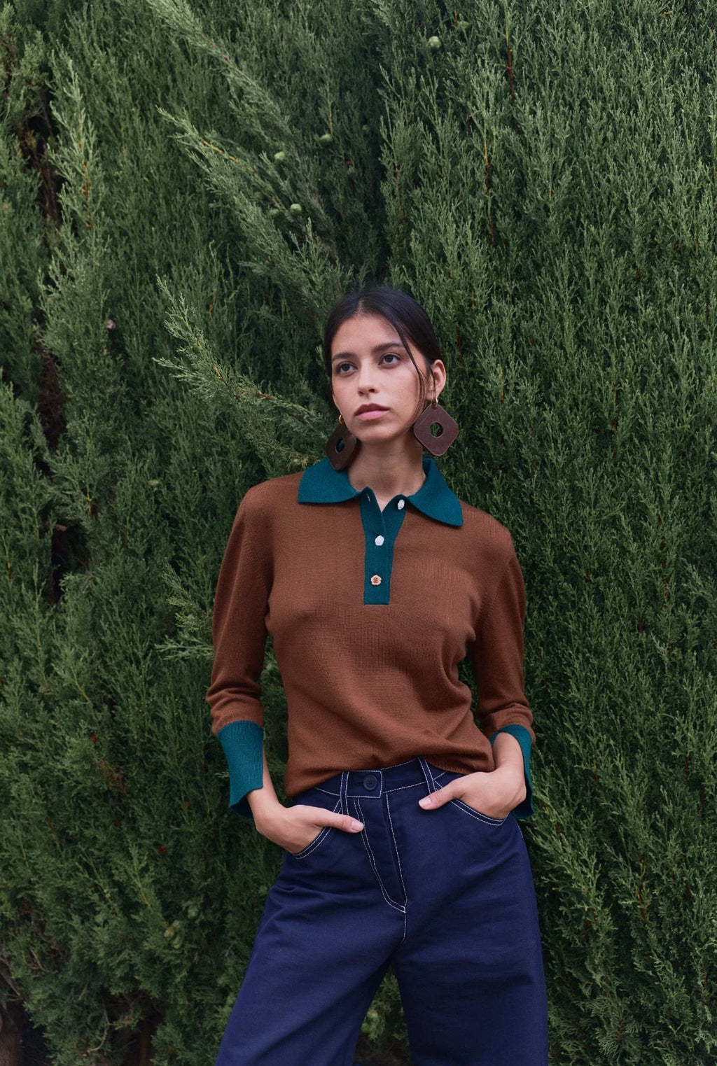 Emily Cashmere blend Polo Brown