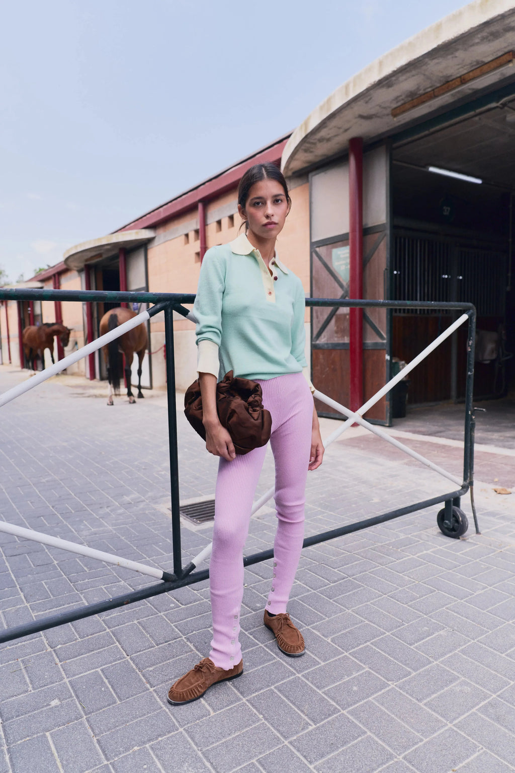 Emily Cashmere blend Polo Mint Green