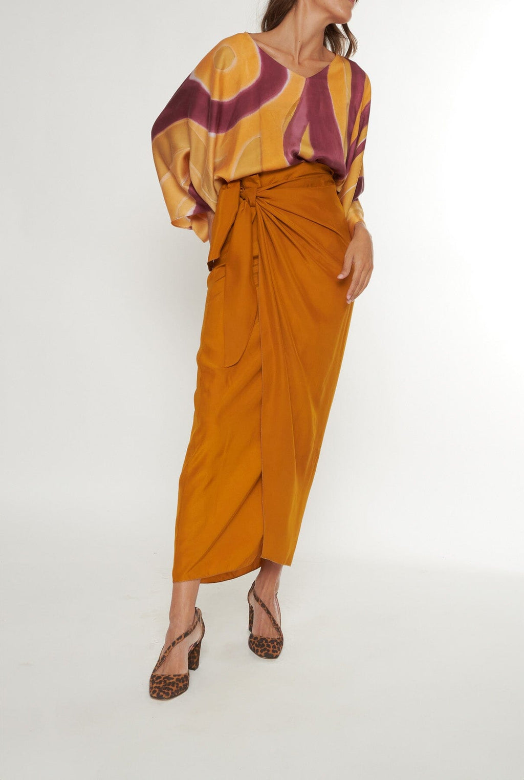 Falda Eva Long - naranja