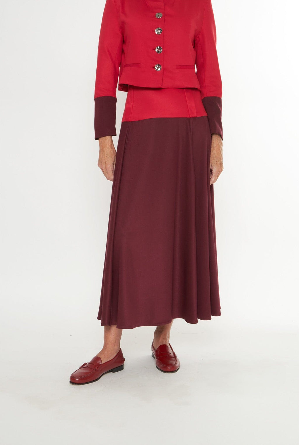Falda Guadalupe Rojo-Granate