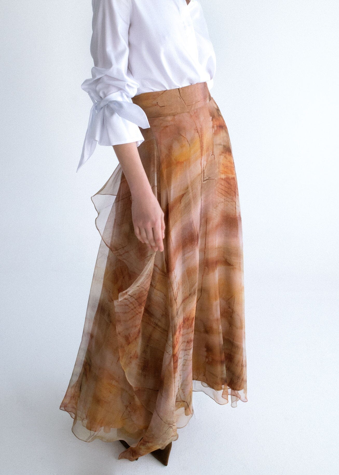 Falda larga organza