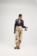 Falda Maroon Flora Marfil