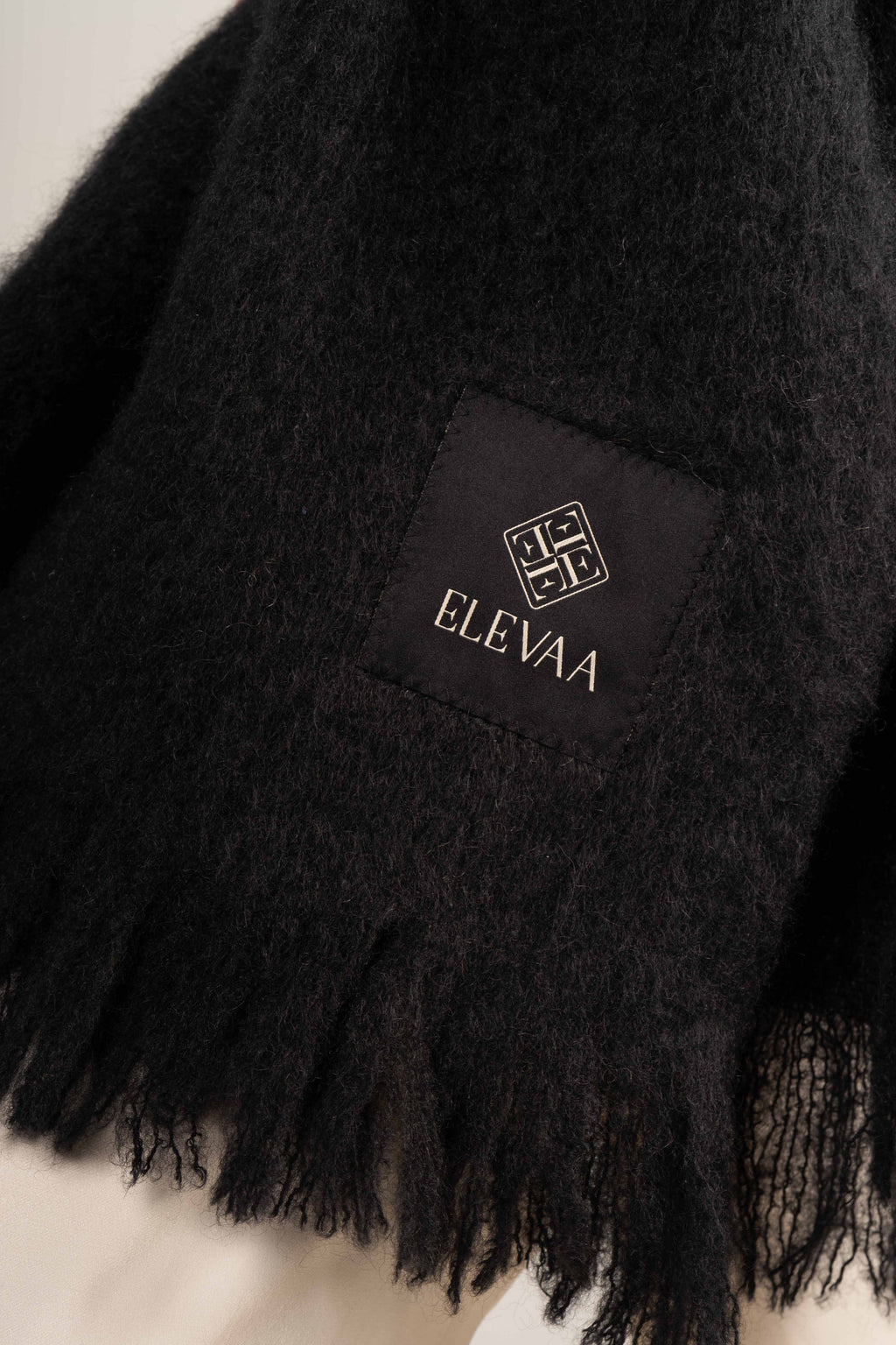 Glossy Black Mohair Shawl