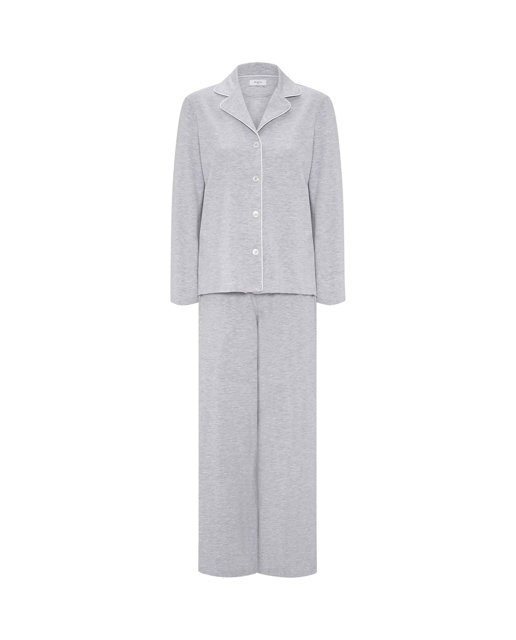 Pijama largo gris de punto modal