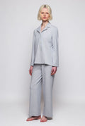 Pijama largo gris de punto modal