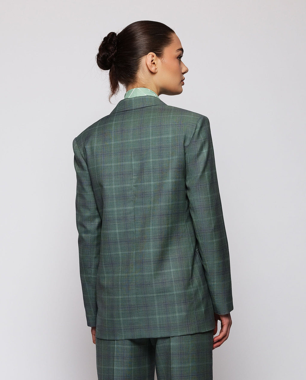 Blazer verde de cuadros lana