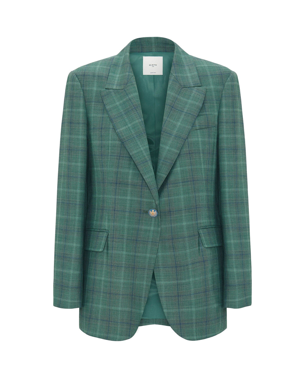 Blazer verde de cuadros lana