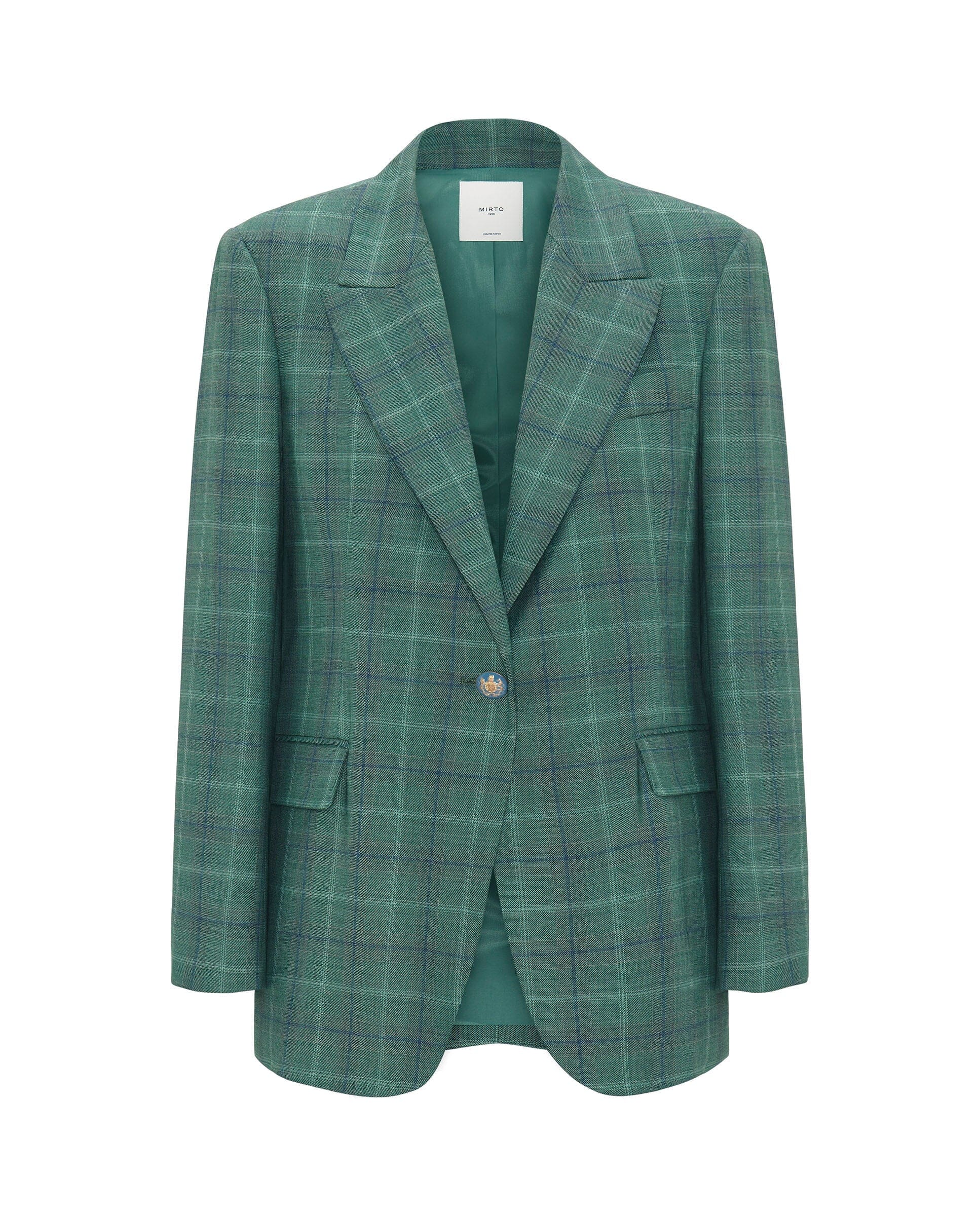Blazer verde de cuadros lana