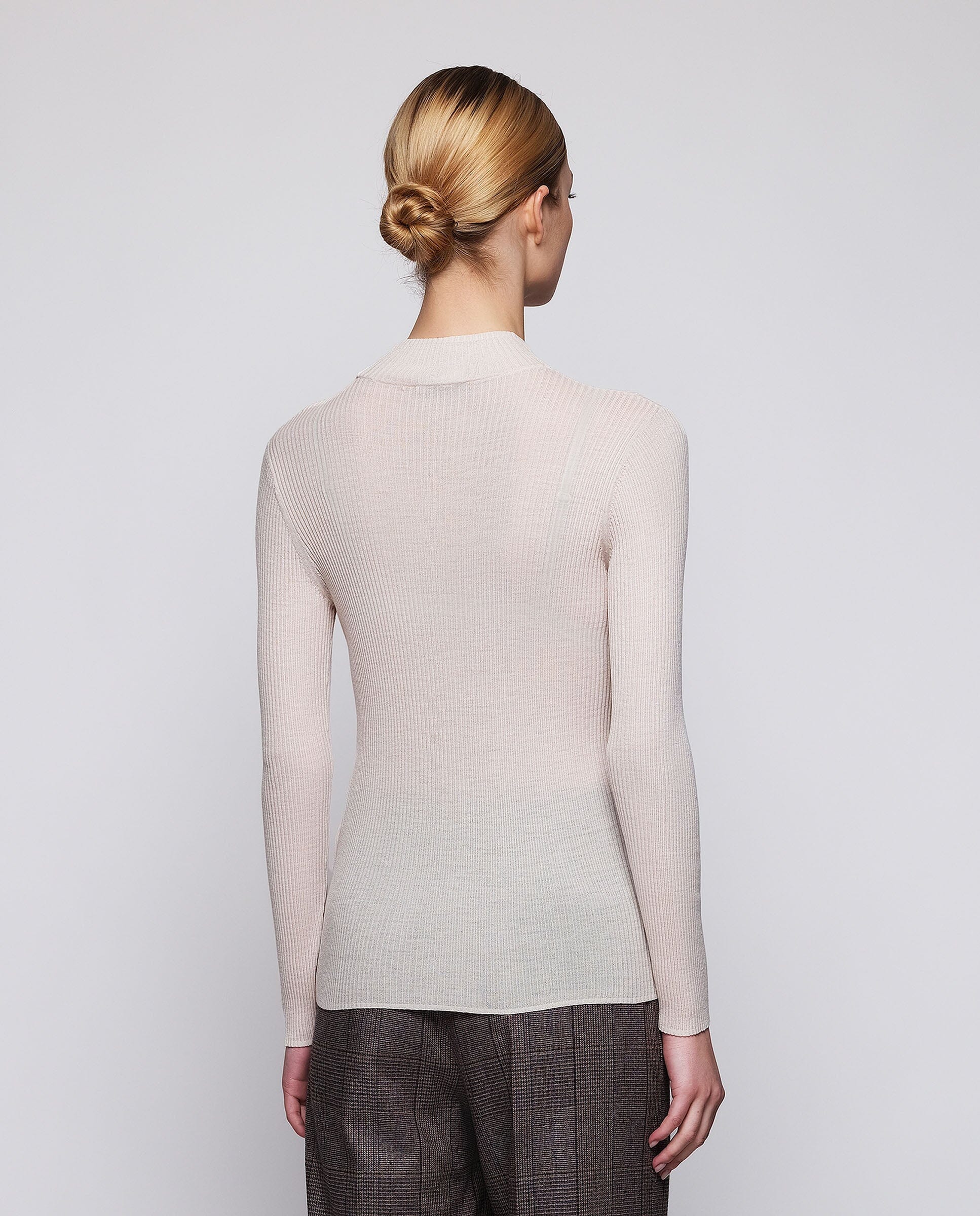 Jersey beige de canalé de lana