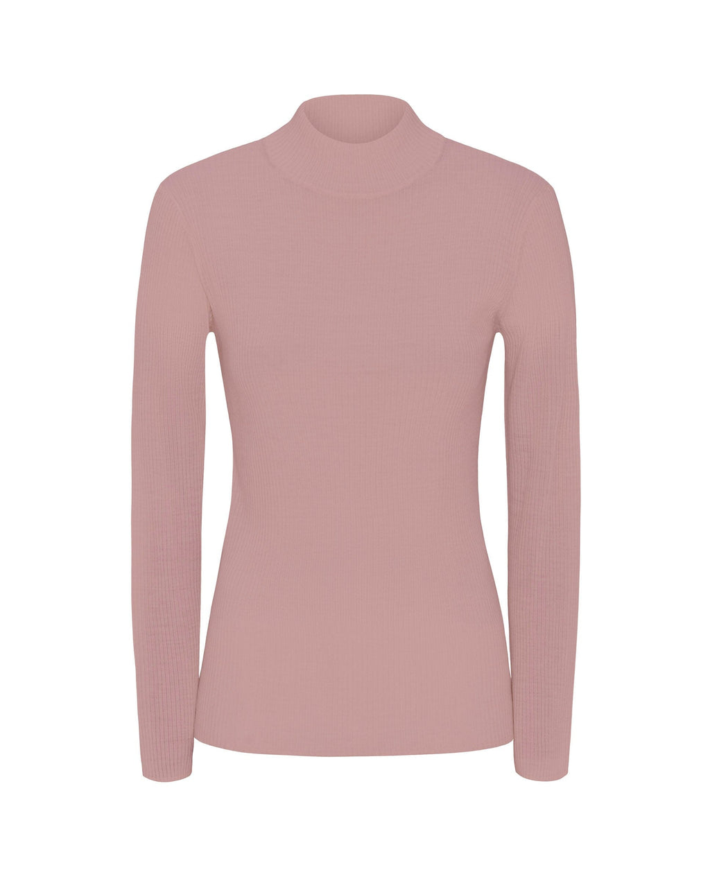Jersey rosa de canalé de lana