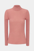 Jersey rosa de canalé de lana