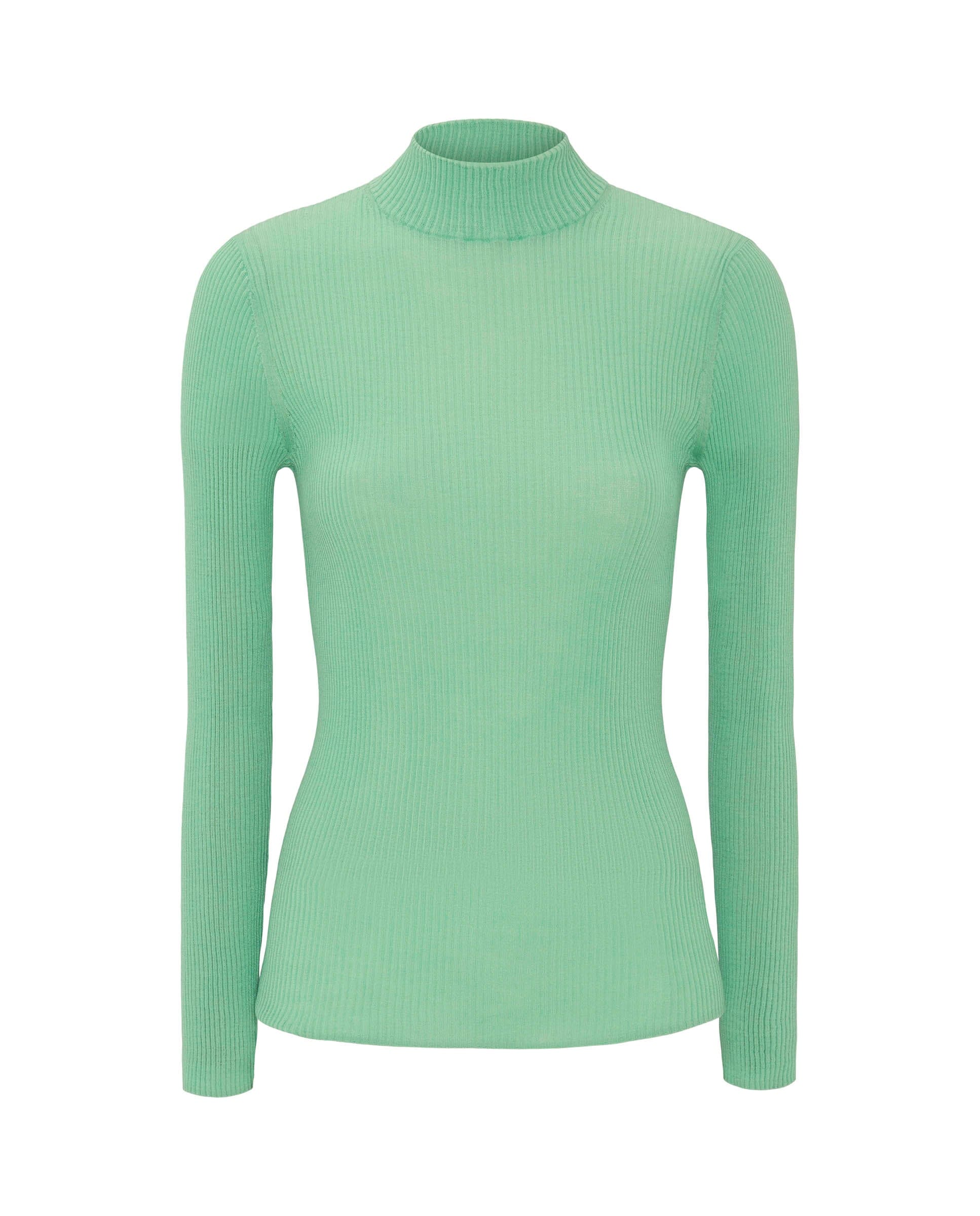 Jersey verde de canalé de lana