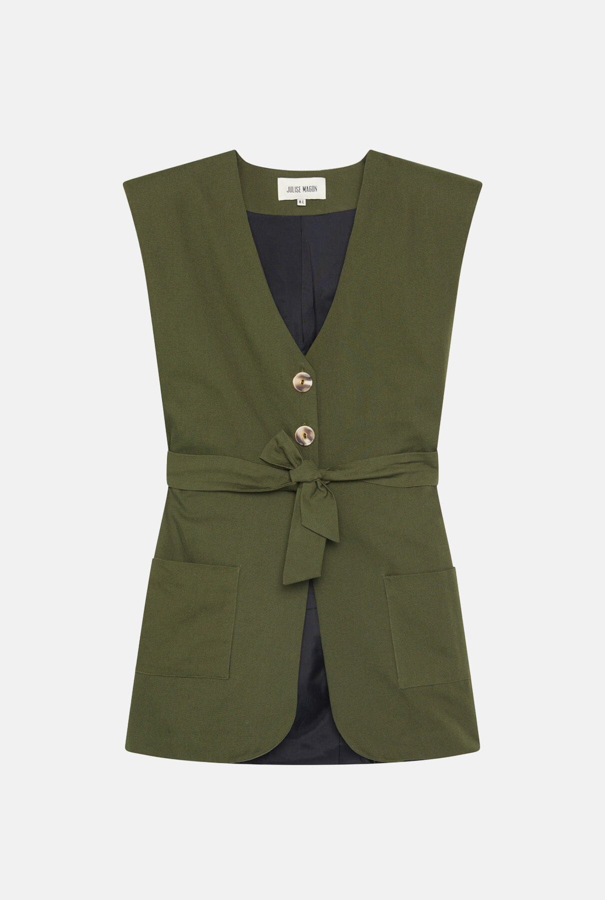 Chaleco Lina Verde Oliva Oscuro