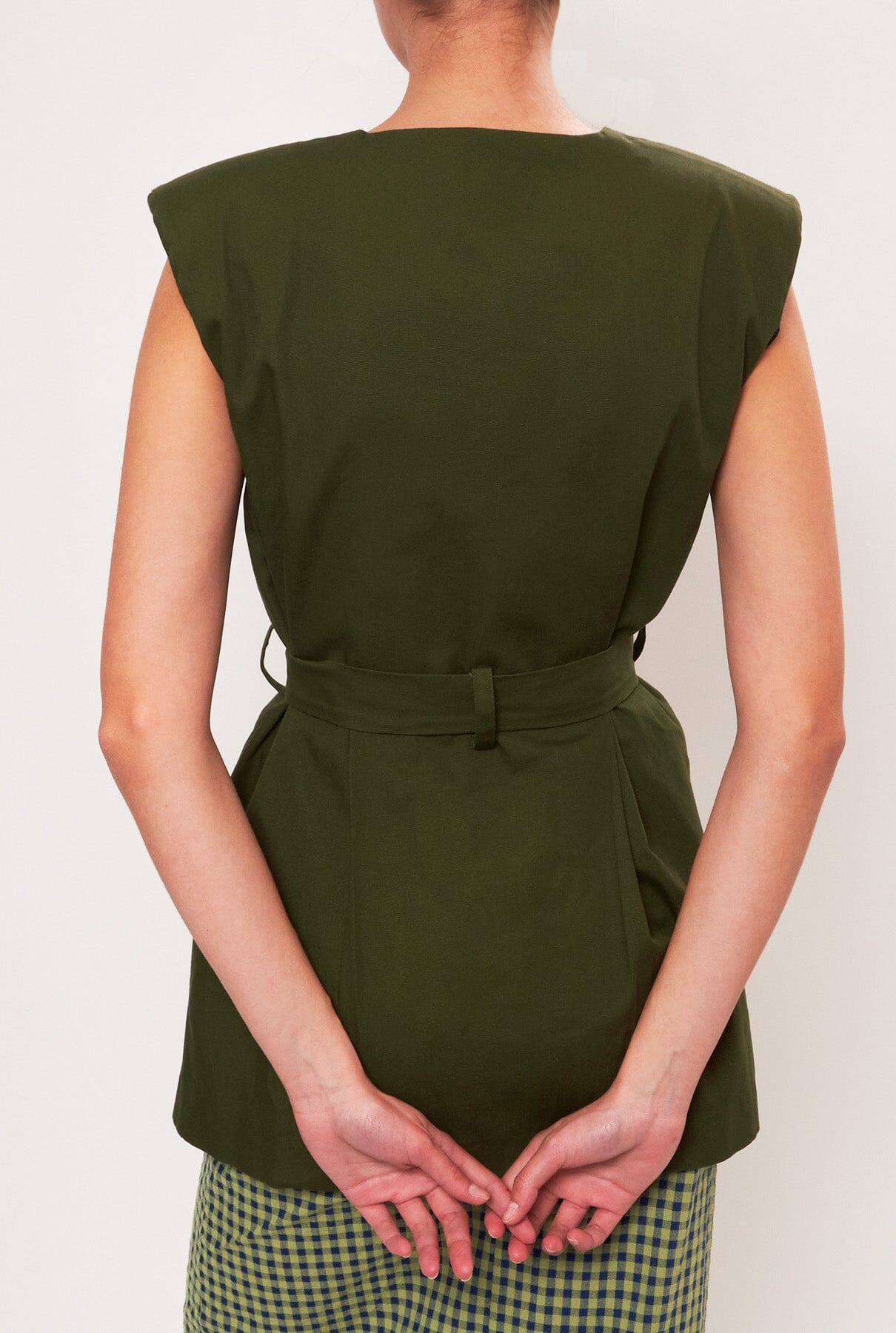 Chaleco Lina Verde Oliva Oscuro