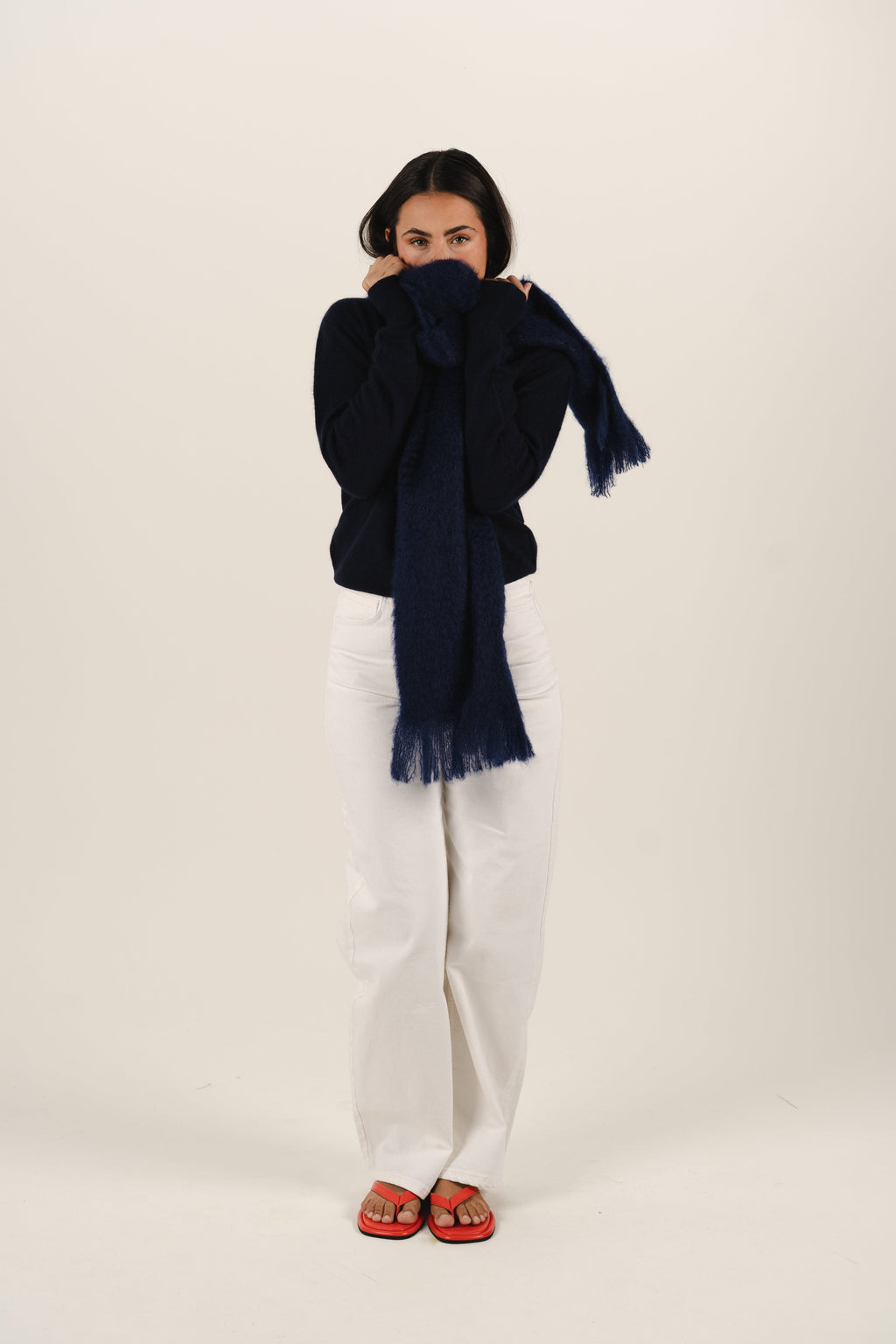 Midnight Blue Mohair Scarf