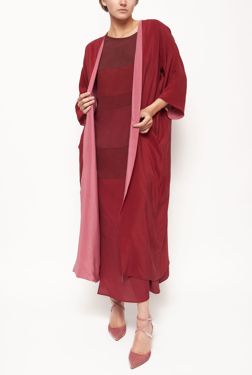 Abrigo Miss Niko reversible - rojo/rosa