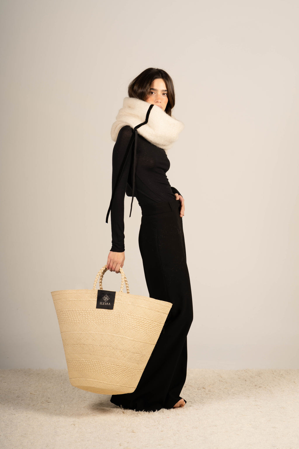 Natural Beige Mohair Balaclava