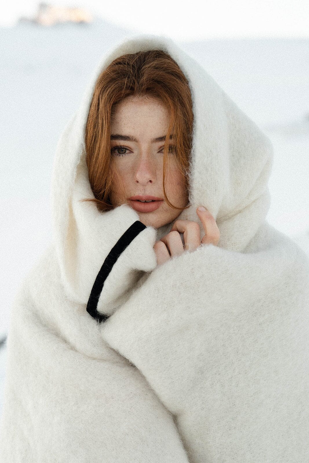Natural Beige Mohair Balaclava