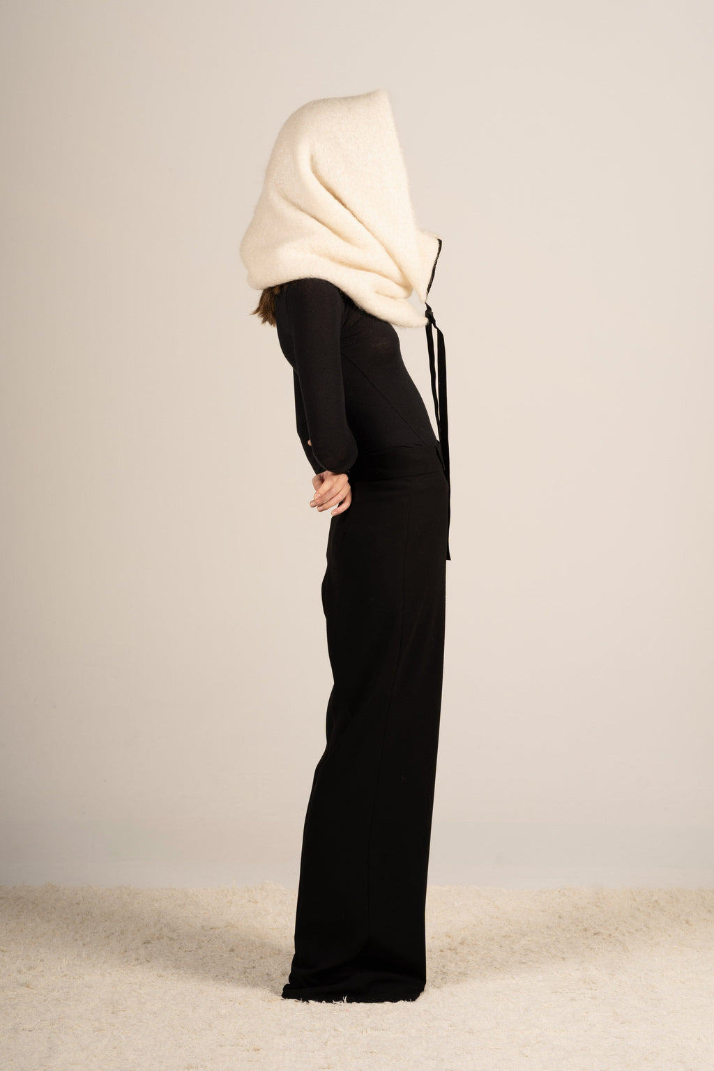 Natural Beige Mohair Balaclava