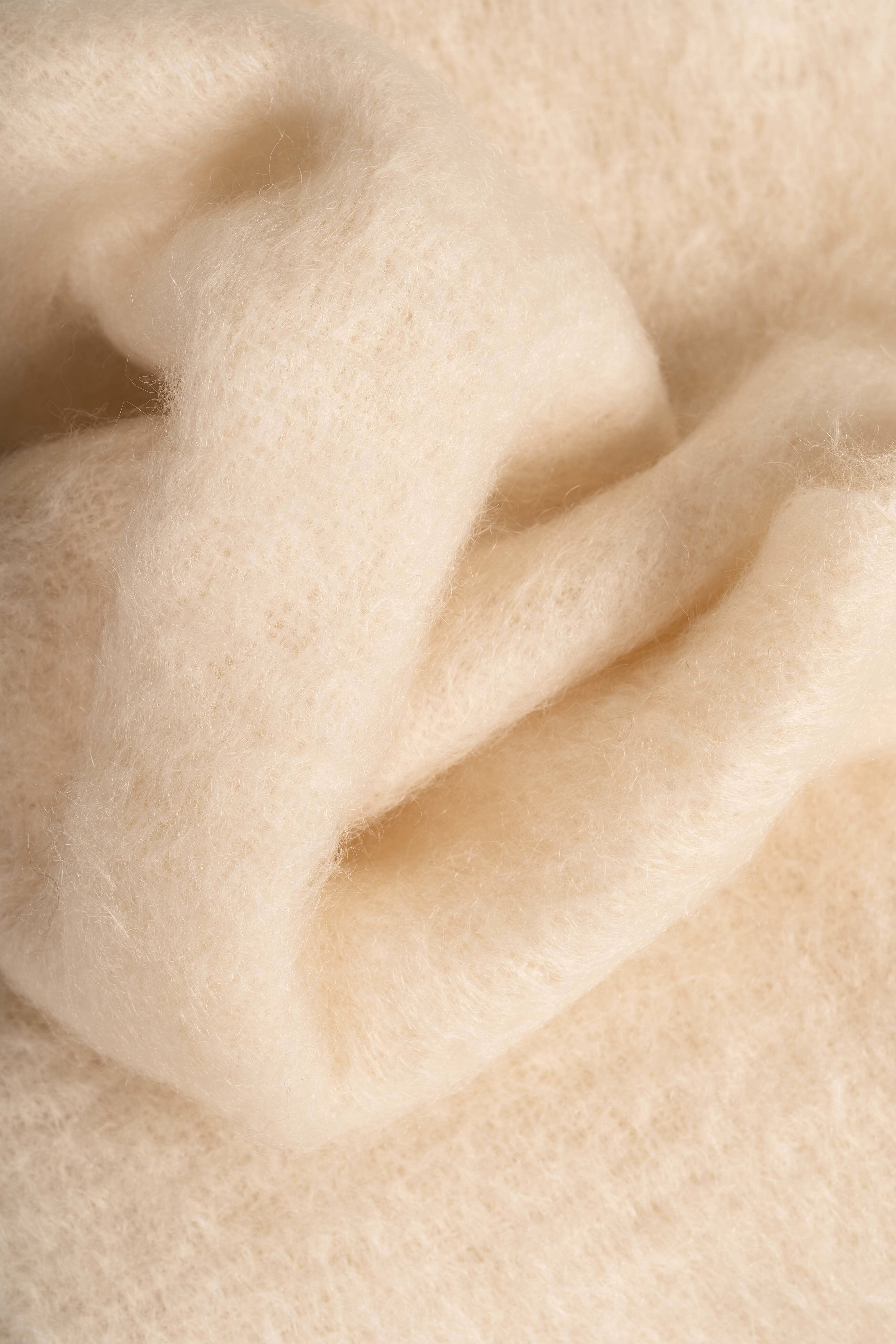 Natural Beige Mohair Balaclava