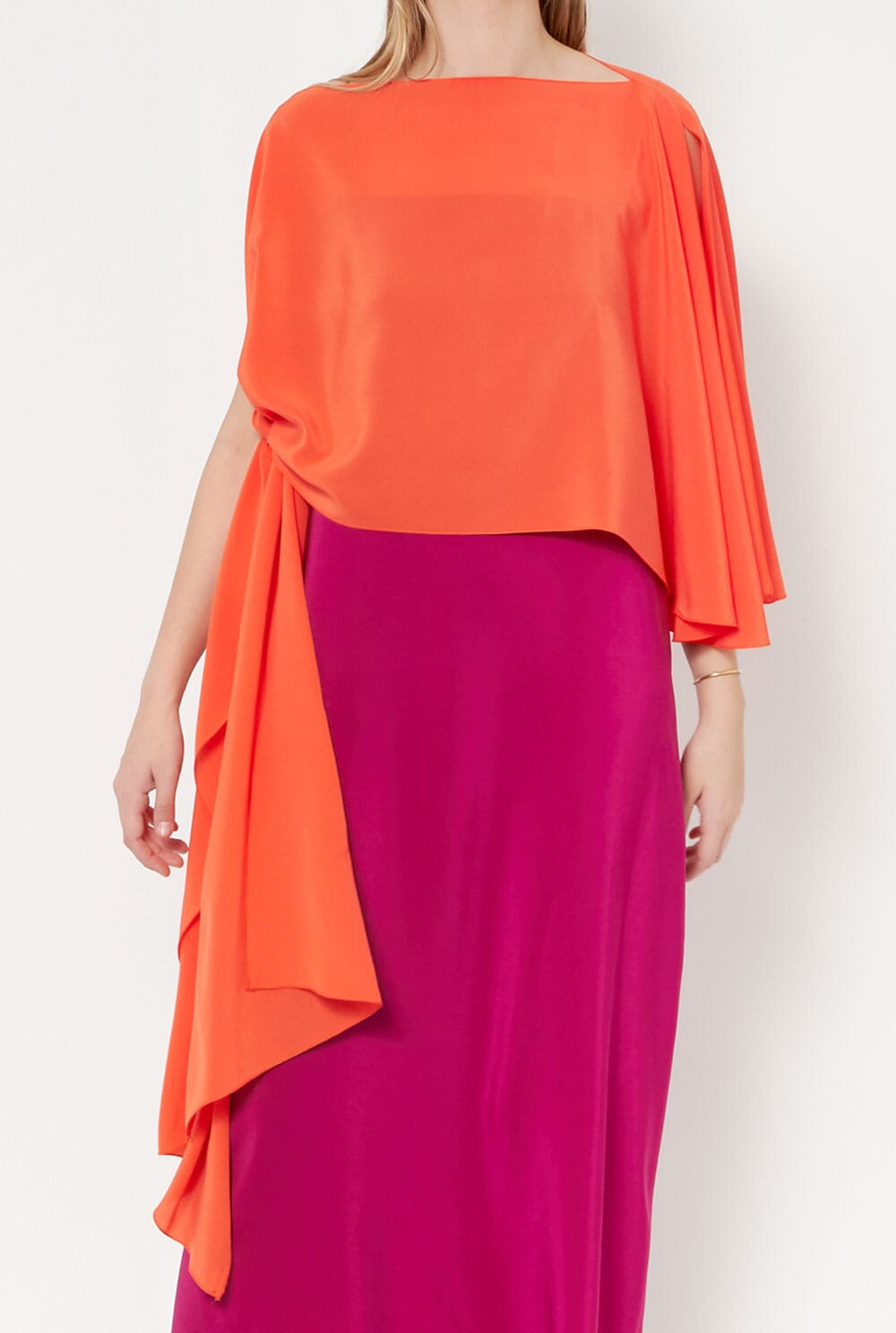 Olga Cape (Mottainai Silk Crepe) Orange