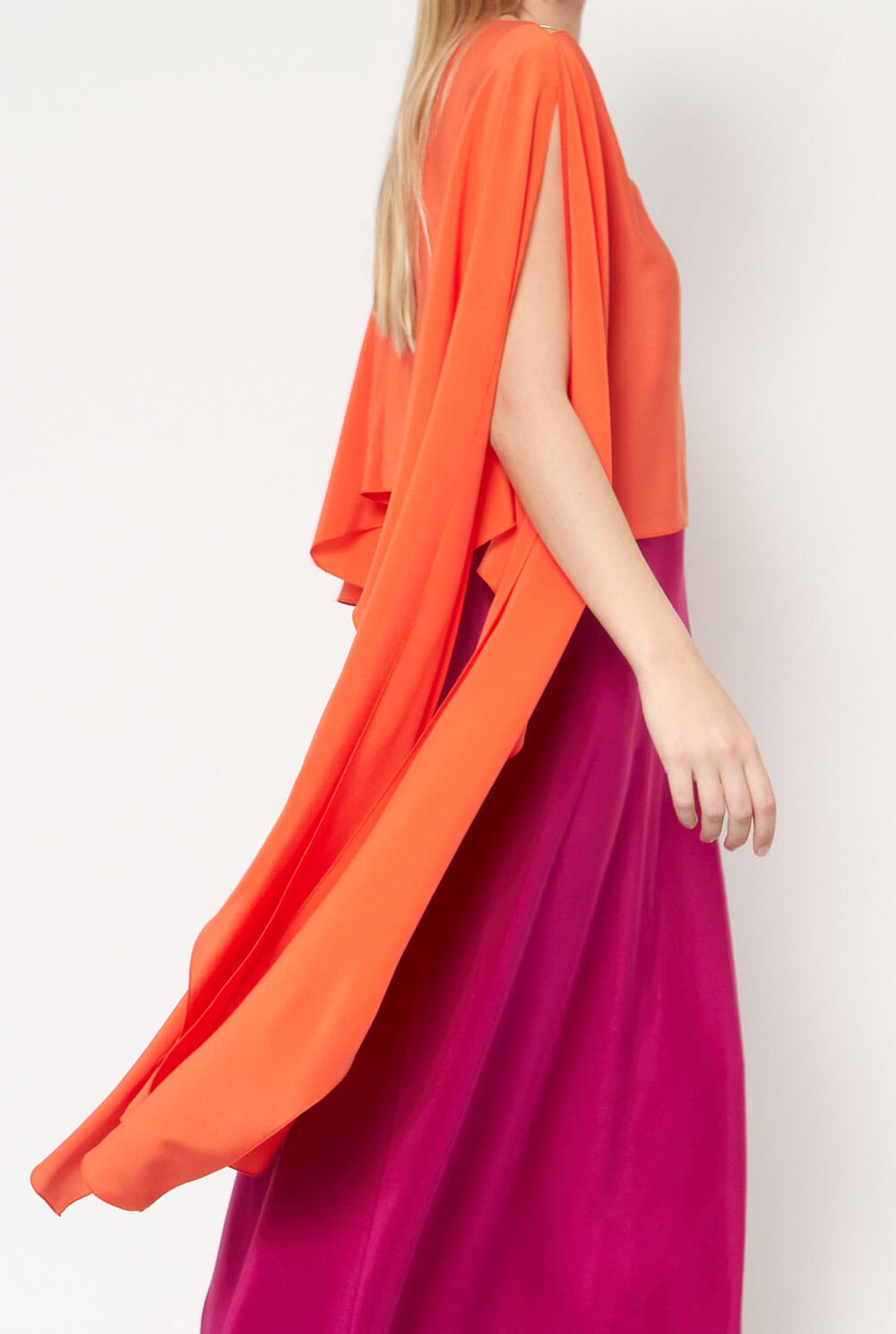 Olga Cape (Mottainai Silk Crepe) Orange