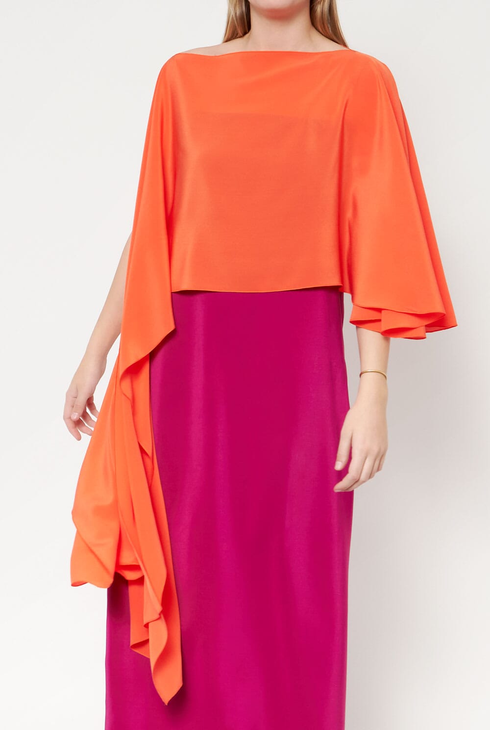 Olga Cape (Mottainai Silk Crepe) Orange