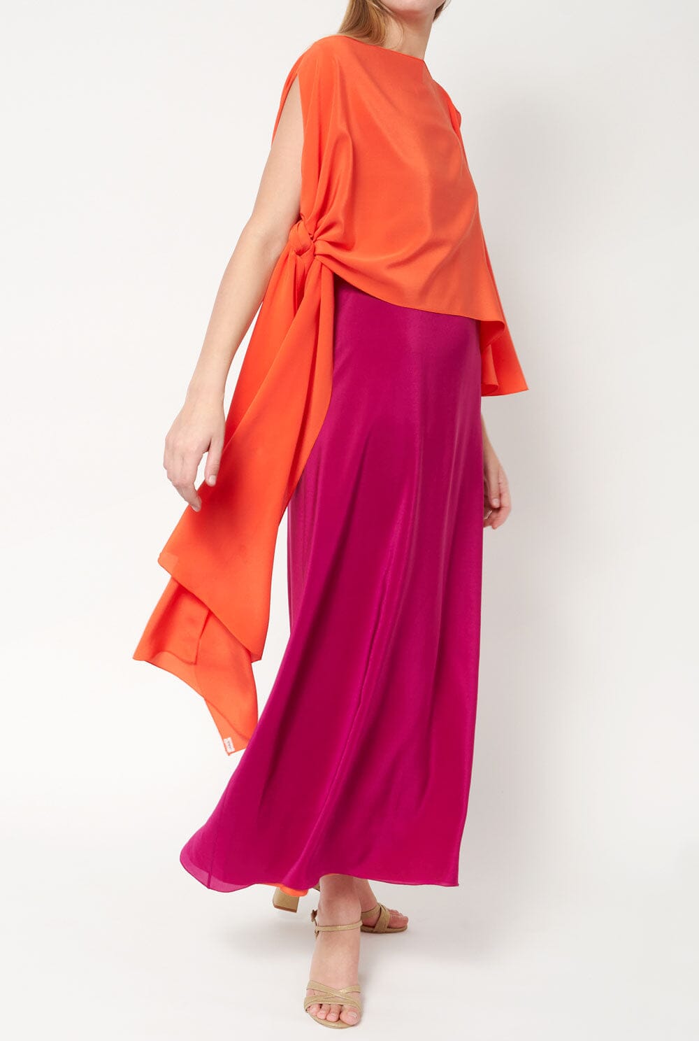Olga Cape (Mottainai Silk Crepe) Orange