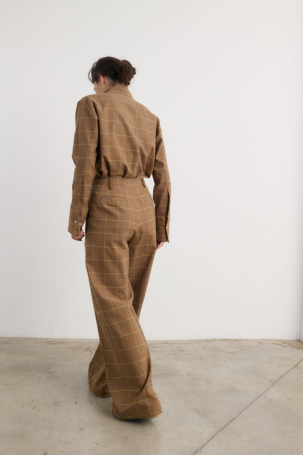 Pantalón Frank cuadro beige