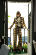Pantalón Luzern Lana Cuadros Amarillo