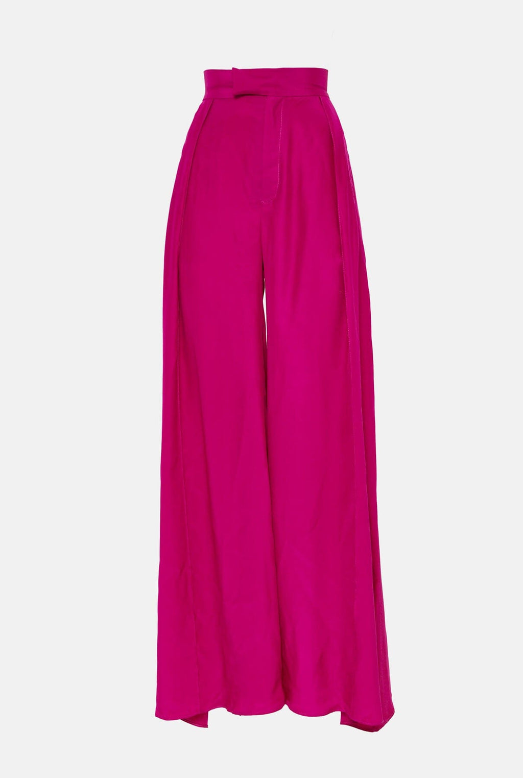Pantalón palazzo de seda fucsia