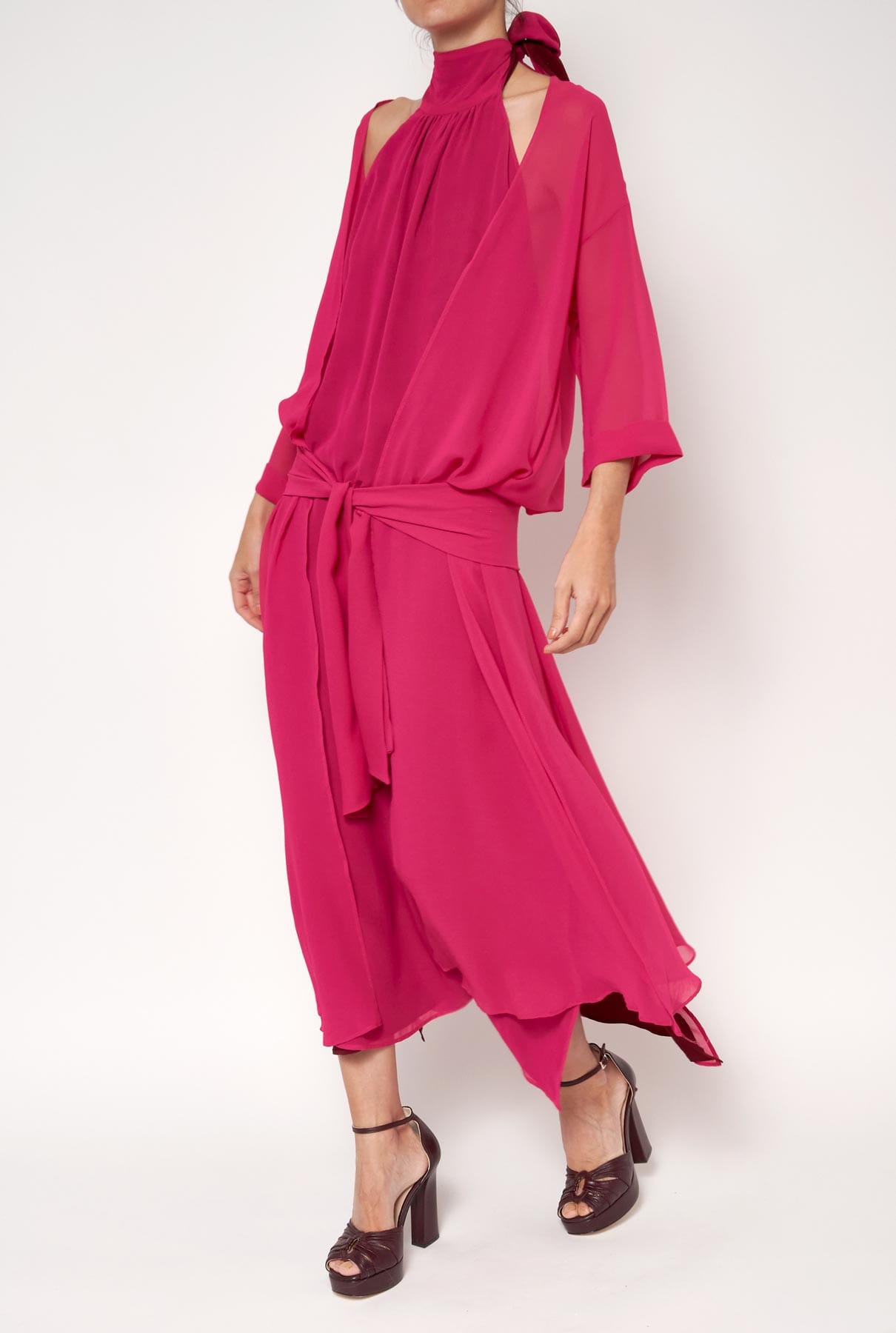 Abrigo Persefone seda - fucsia