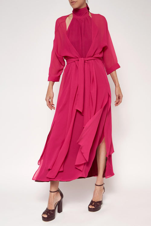 Abrigo Persefone seda - fucsia